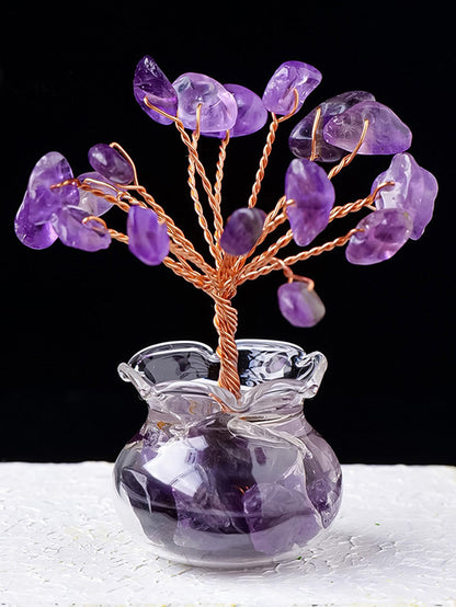 Natural crystal gravel fortune tree ornaments