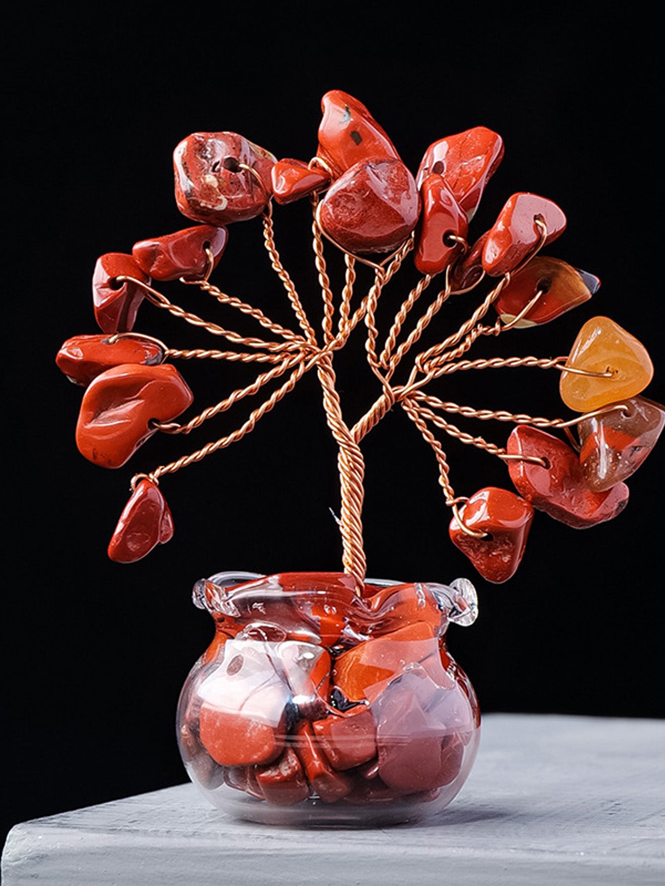 Natural crystal gravel fortune tree ornaments