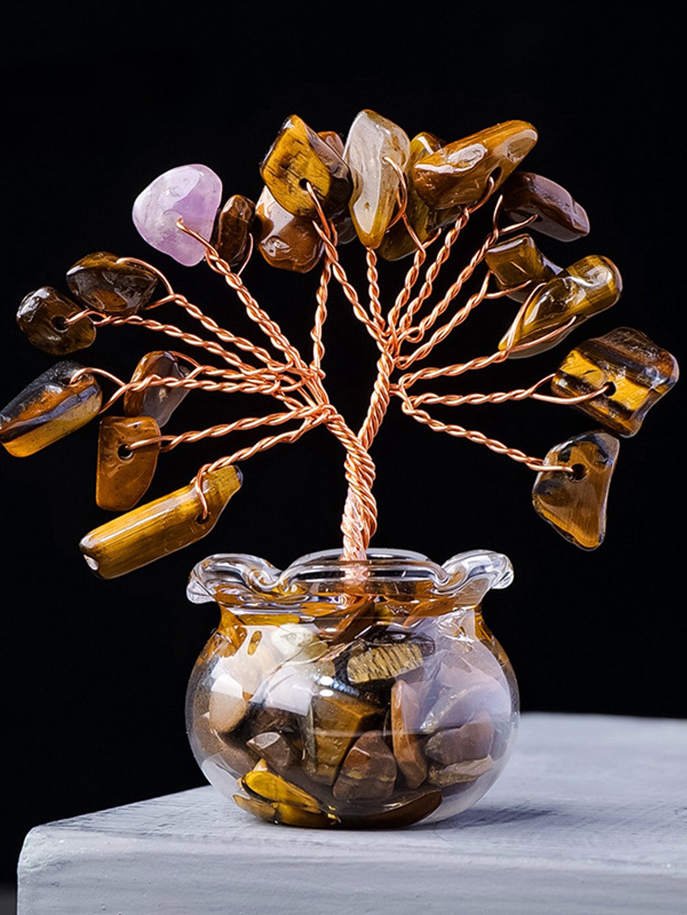 Natural crystal gravel fortune tree ornaments