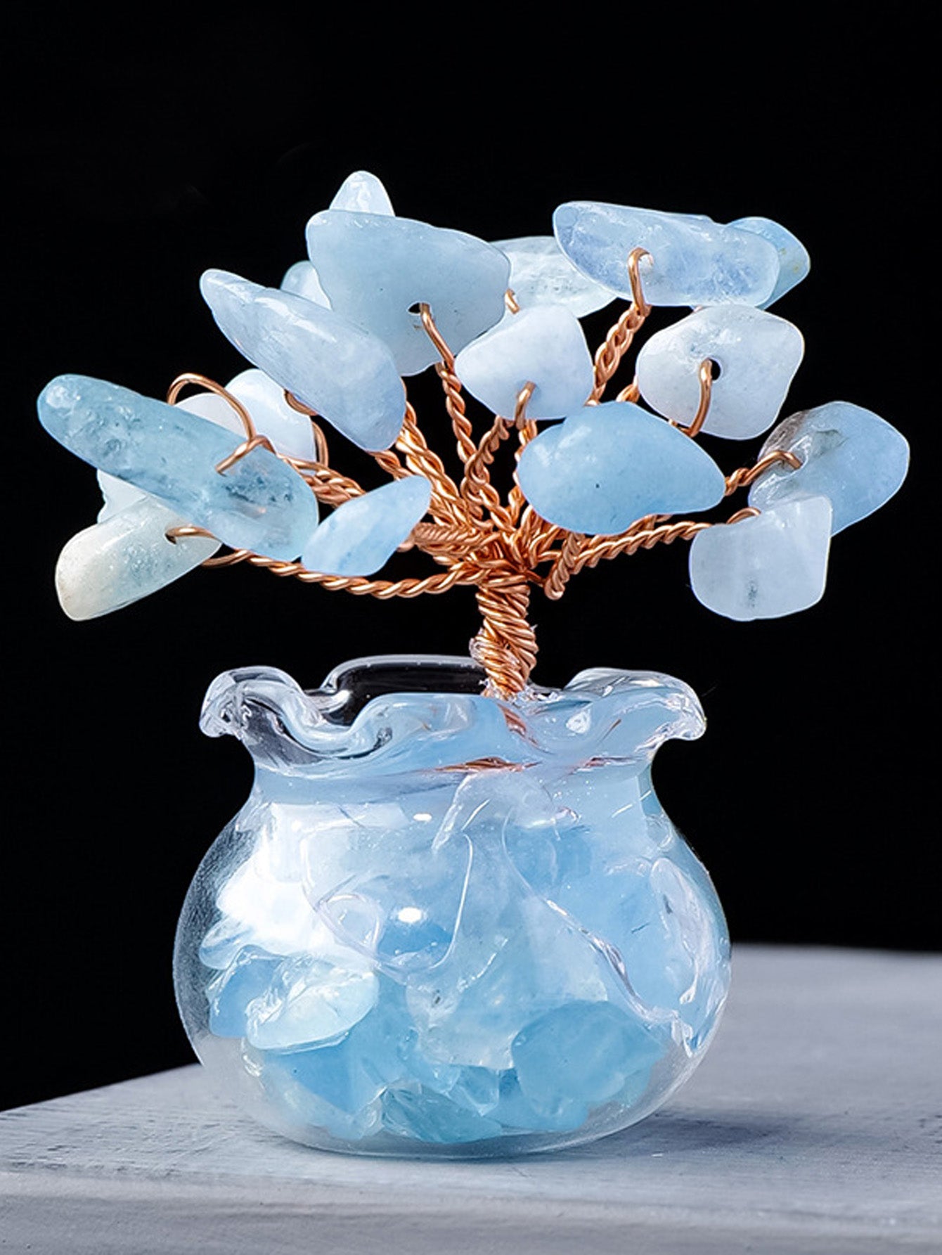 Natural crystal gravel fortune tree ornaments