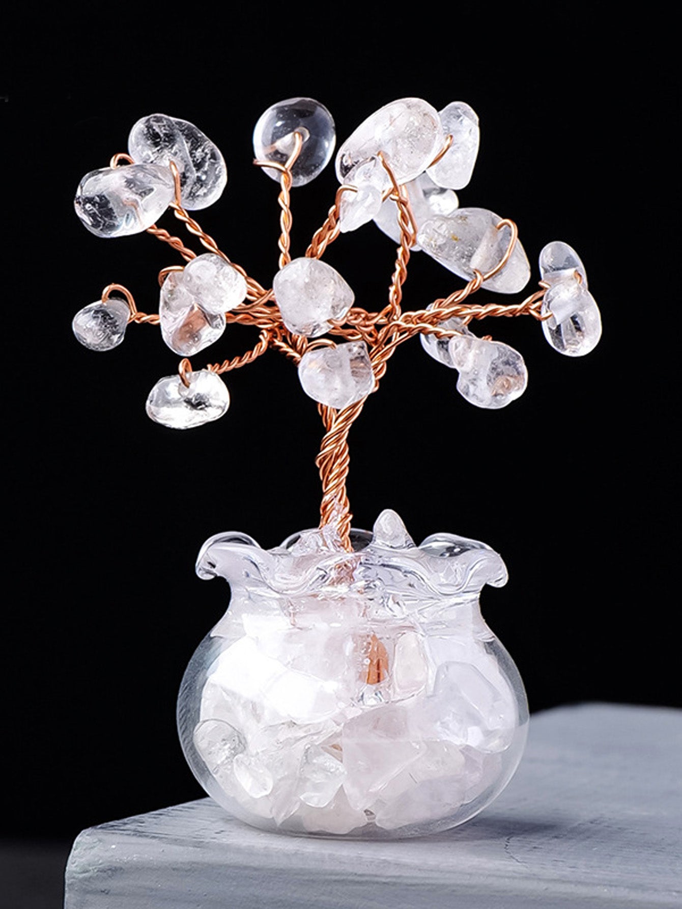 Natural crystal gravel fortune tree ornaments