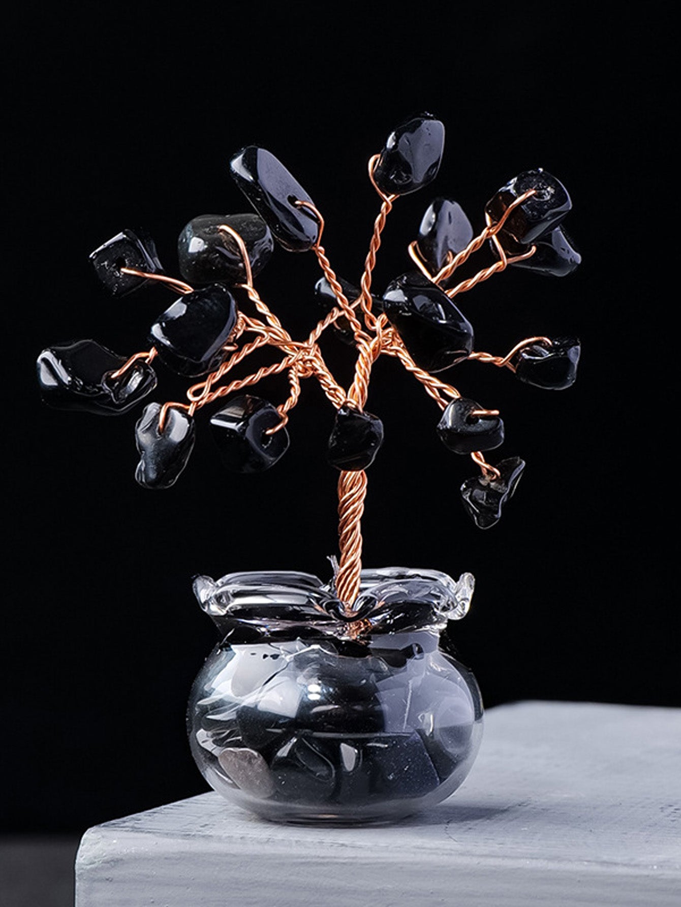 Natural crystal gravel fortune tree ornaments