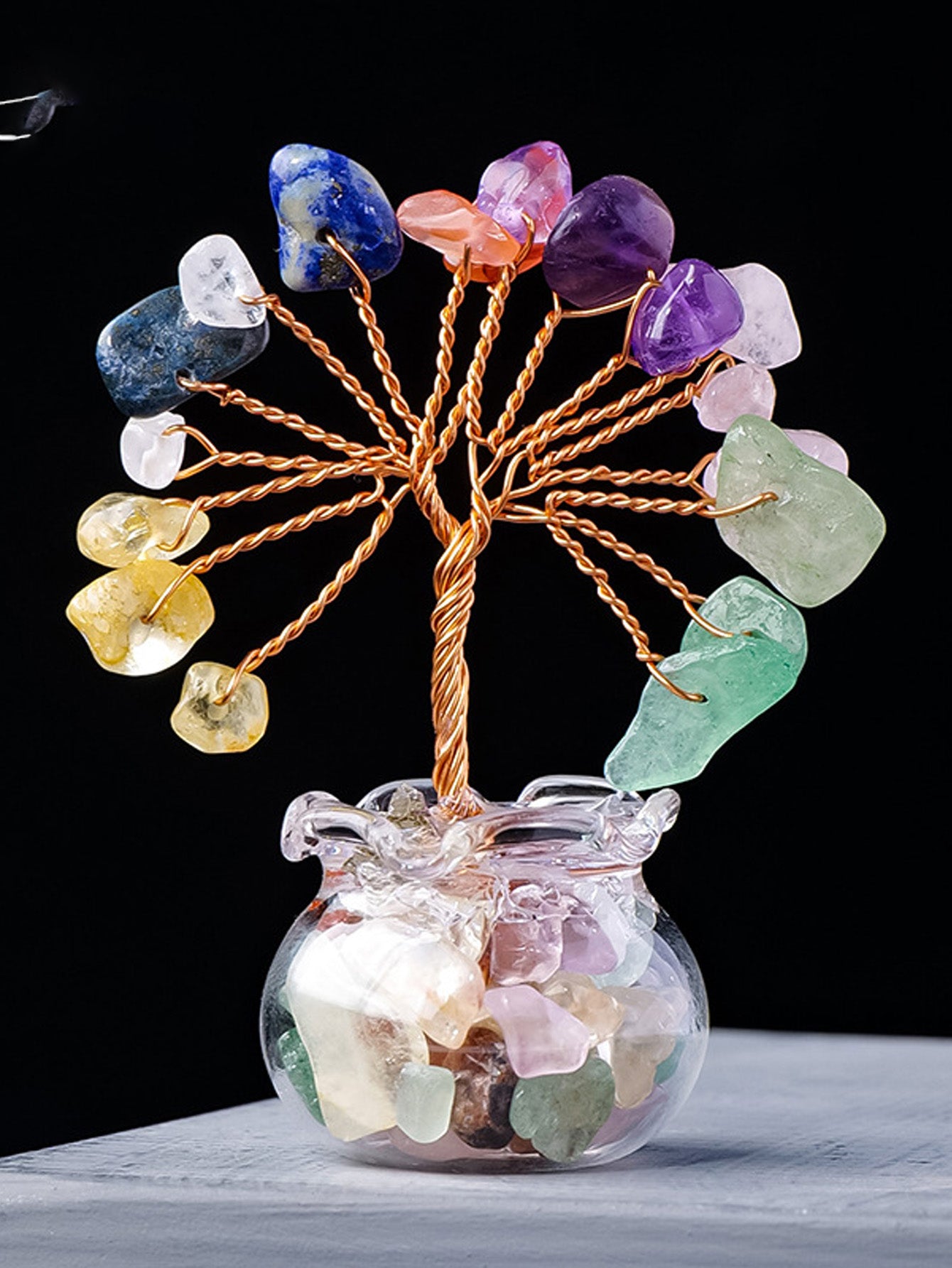 Natural crystal gravel fortune tree ornaments