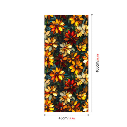 Double-sided colorful flower static glass sticker