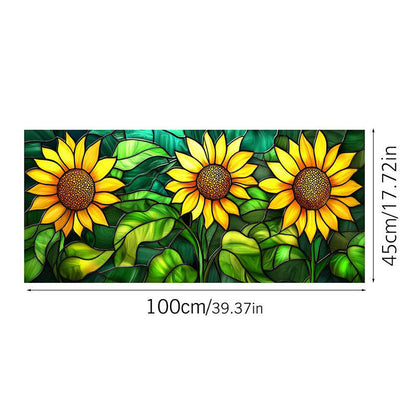 Colored flower static glass sticker