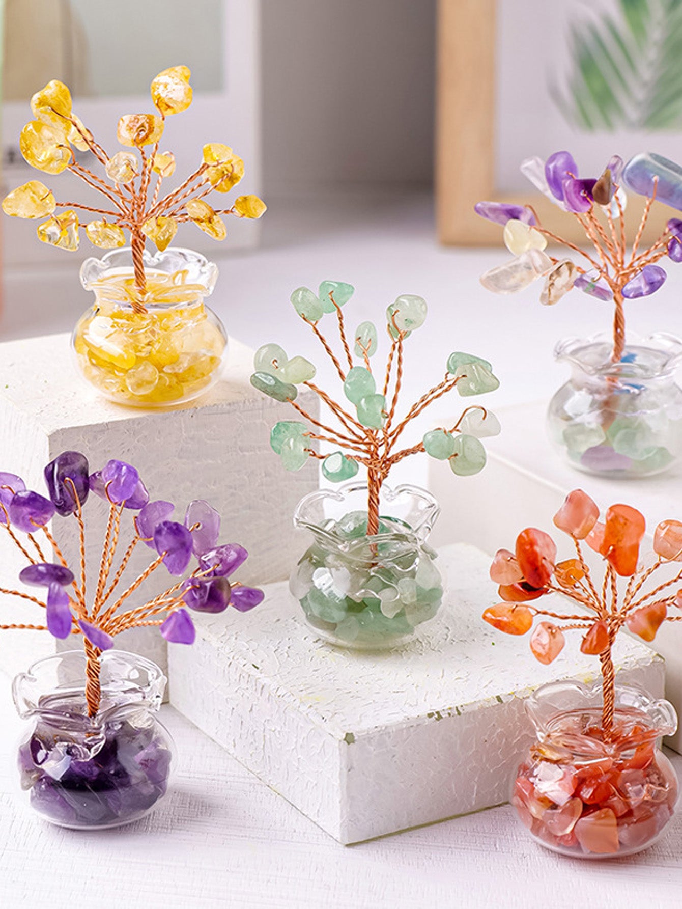 Natural crystal gravel fortune tree ornaments