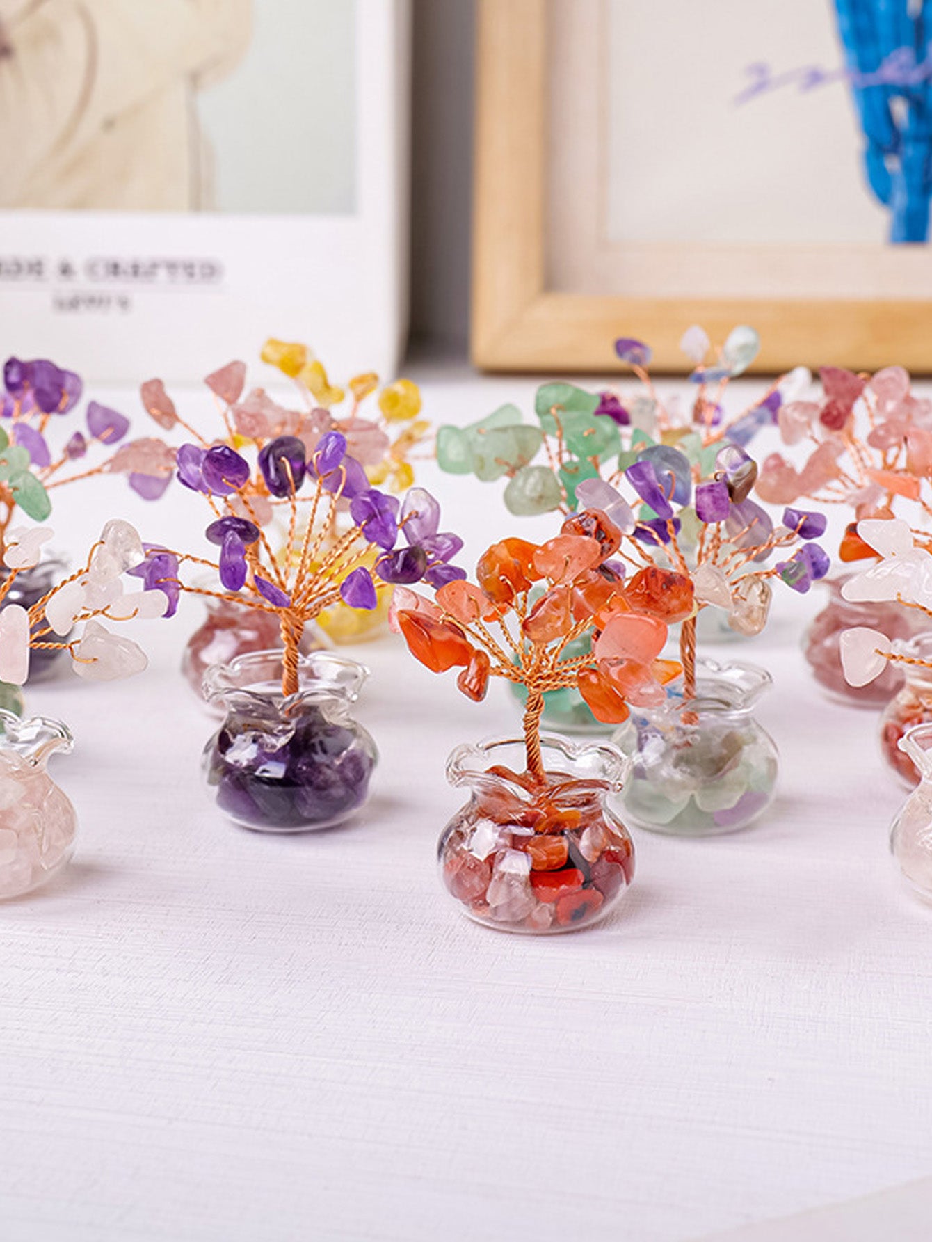 Natural crystal gravel fortune tree ornaments