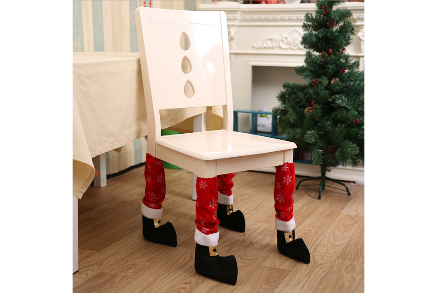 **All-Red Christmas Chair Leg Covers**