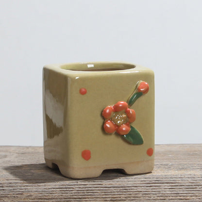 Simple breathable ceramic succulent flower pot