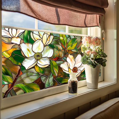 Colored flower static glass sticker