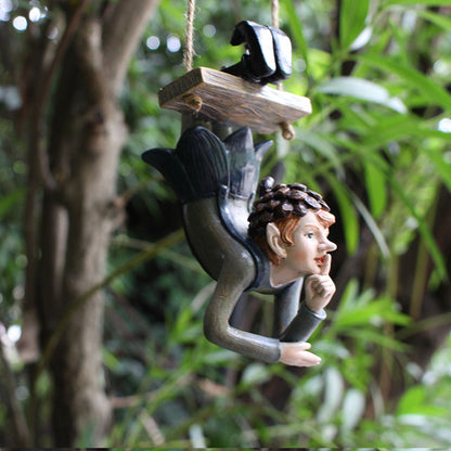 Resin swing fairy tree hanging