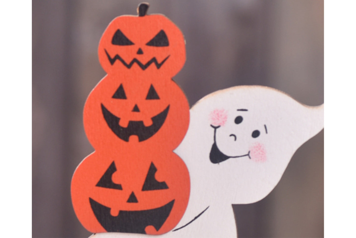 **Halloween Wooden Ornaments | Witch Ghost Themed Painted Decorations**