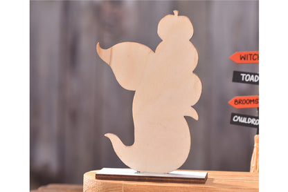 **Halloween Wooden Ornaments | Witch Ghost Themed Painted Decorations**