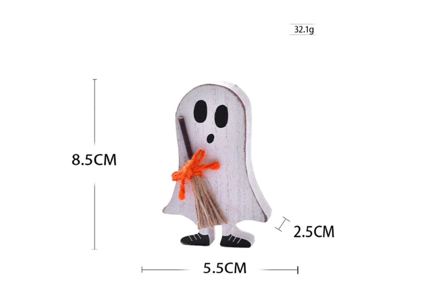 **Halloween Wooden Ornaments | Ghost Bat Tiered Tray Decoration**