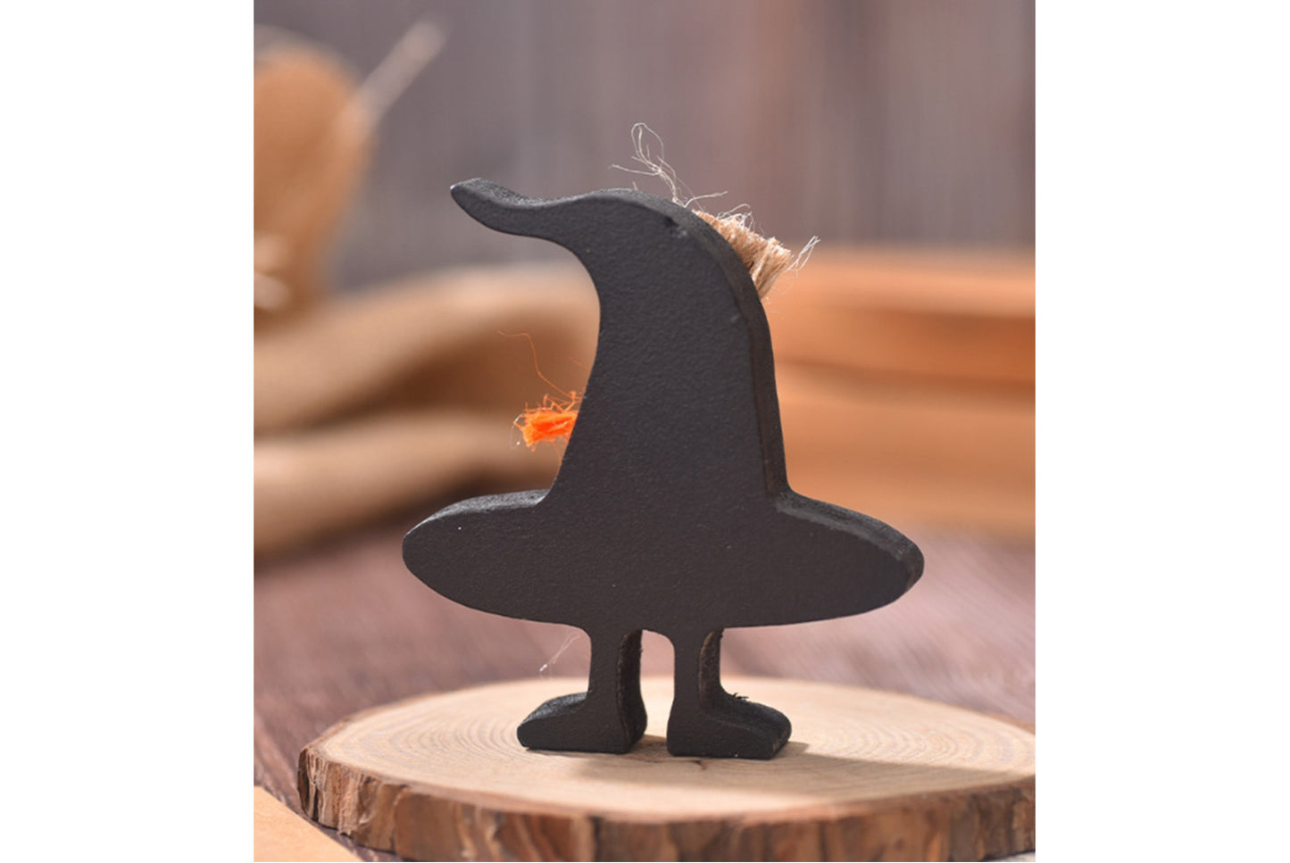 **Halloween Wooden Ornaments | Ghost Bat Tiered Tray Decoration**
