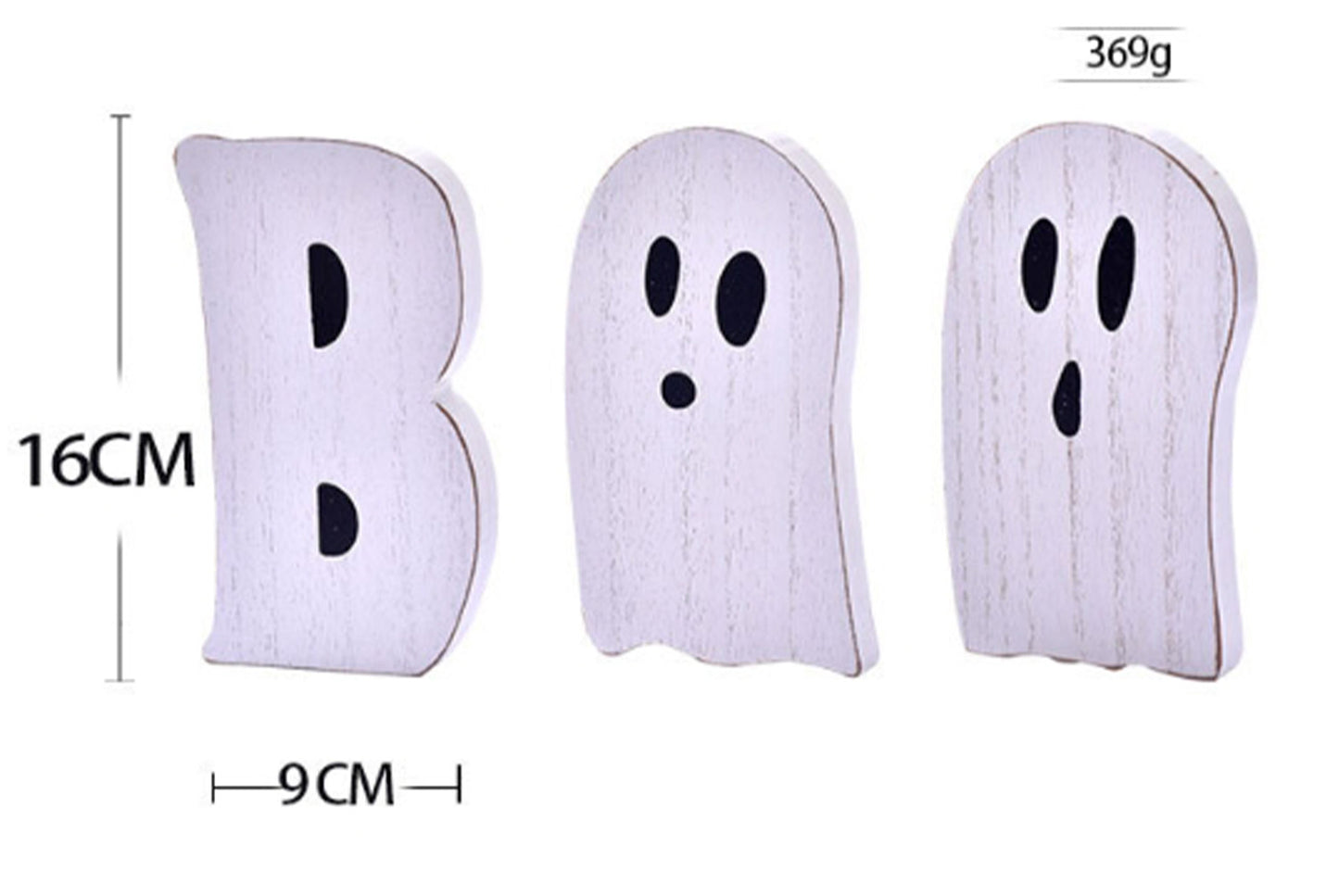 **Halloween BOO Ghost Ornament | Wooden Tray Decoration**