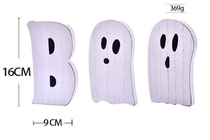 **Halloween BOO Ghost Ornament | Wooden Tray Decoration**