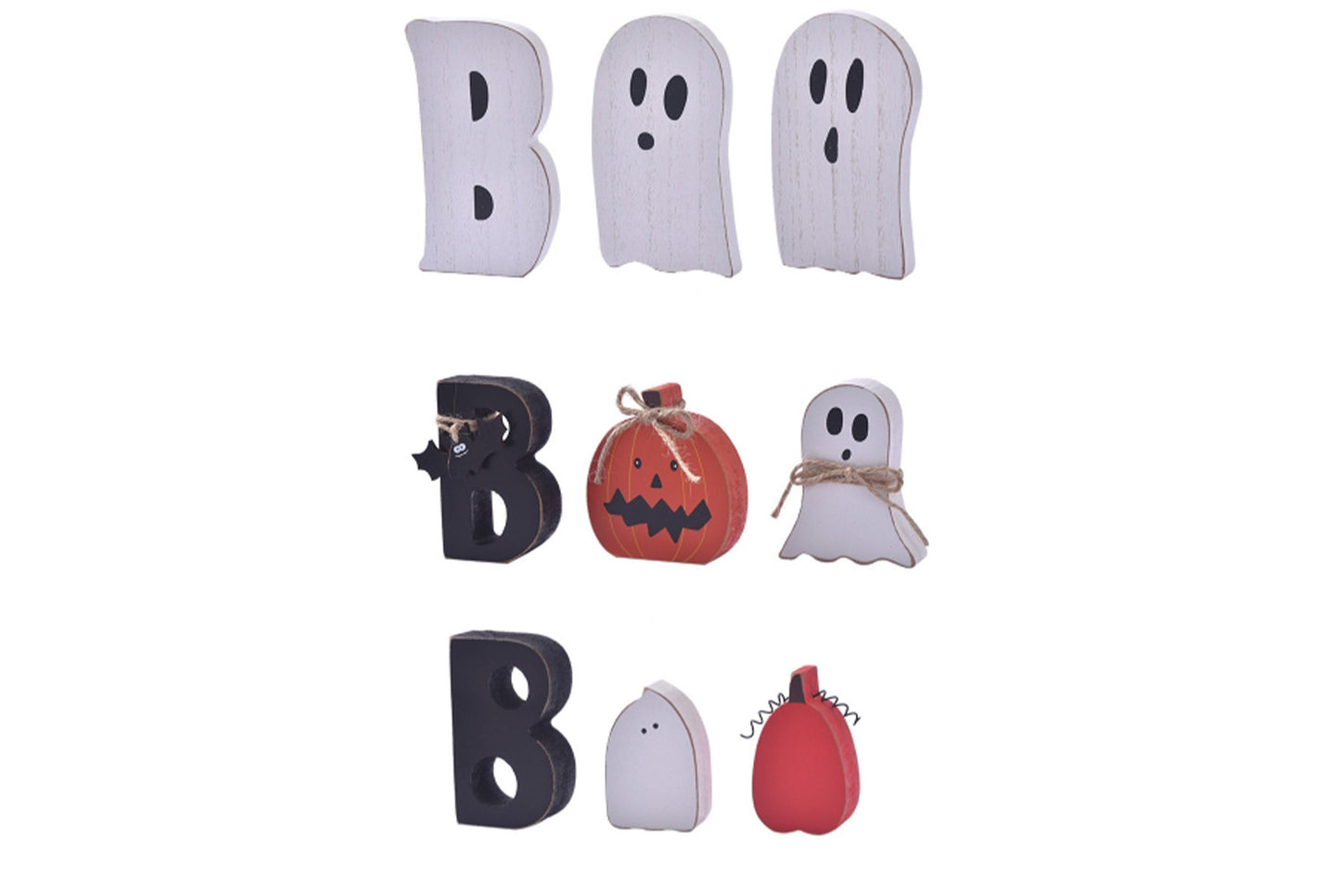 **Halloween BOO Ghost Ornament | Wooden Tray Decoration**