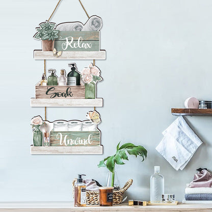 Bathroom Wooden Sign