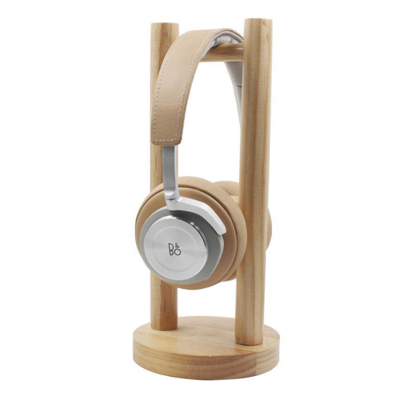 Solid wood headphone stand