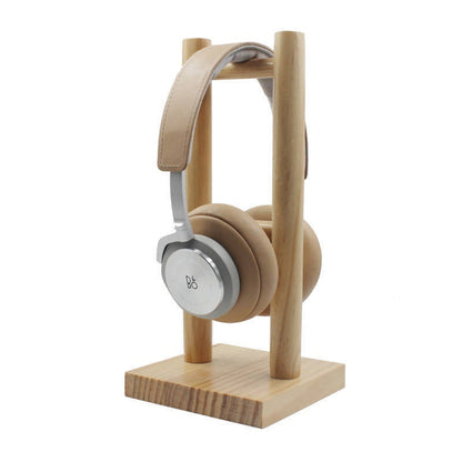 Solid wood headphone stand