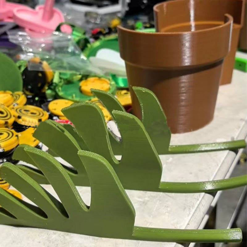 Mirrored monster bamboo toothbrush stand