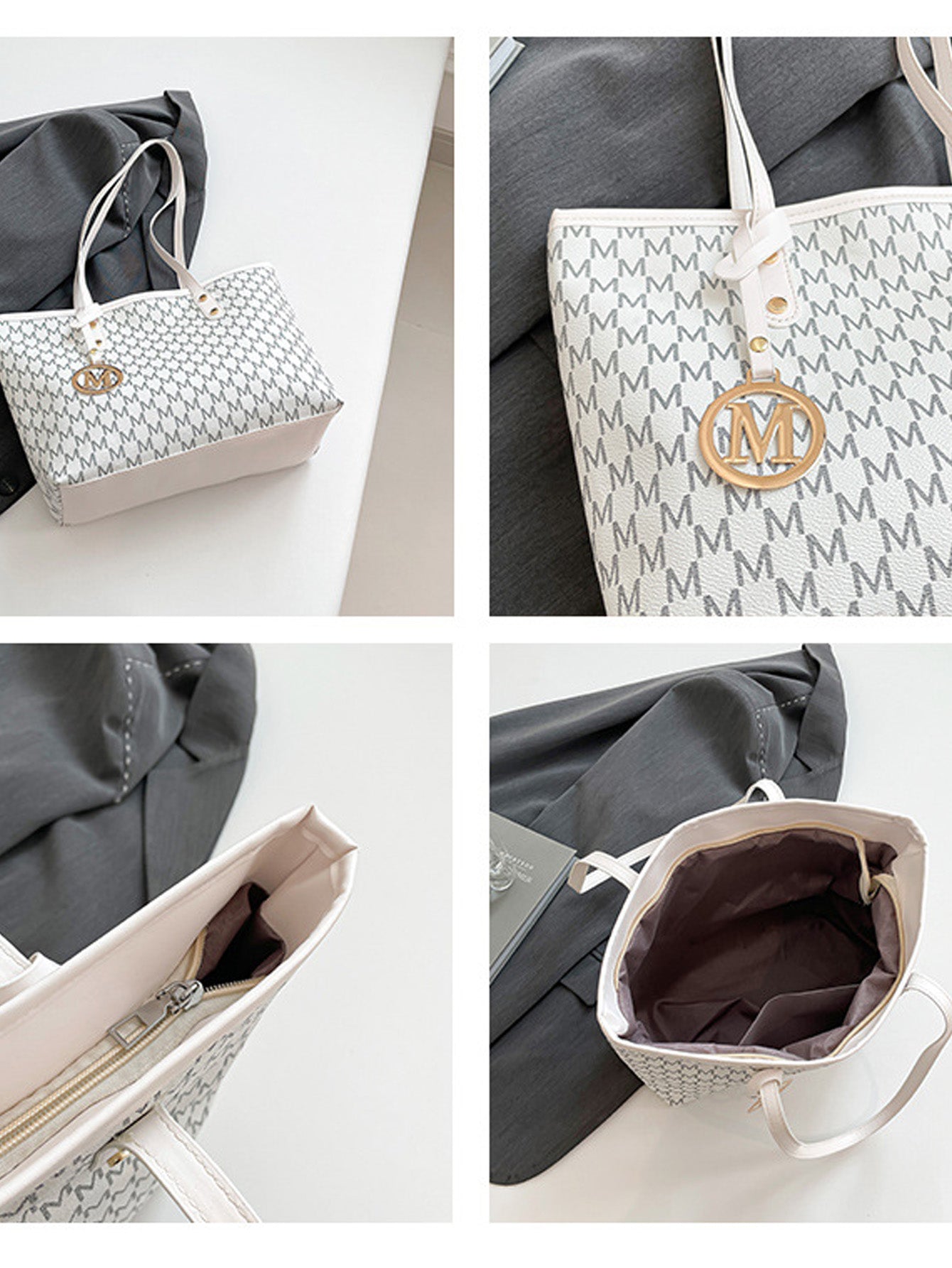 Fashionable retro commuter tote bag