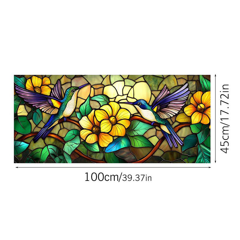 Colored flower static glass sticker