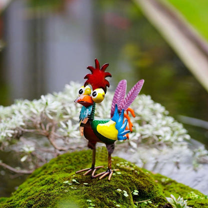 Colorful iron rooster ornaments