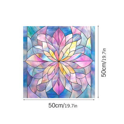 Colorful flower static glass sticker