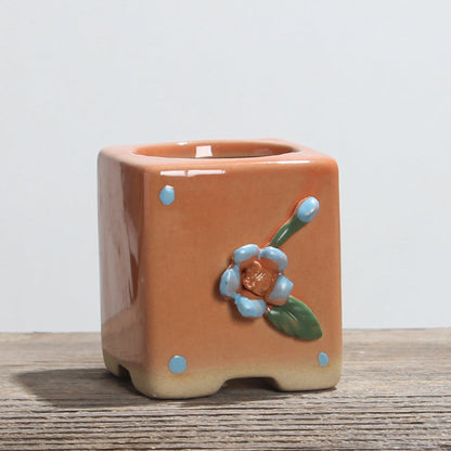 Simple breathable ceramic succulent flower pot