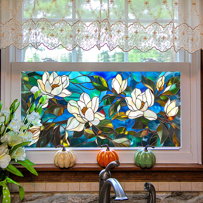 Colored flower static glass sticker