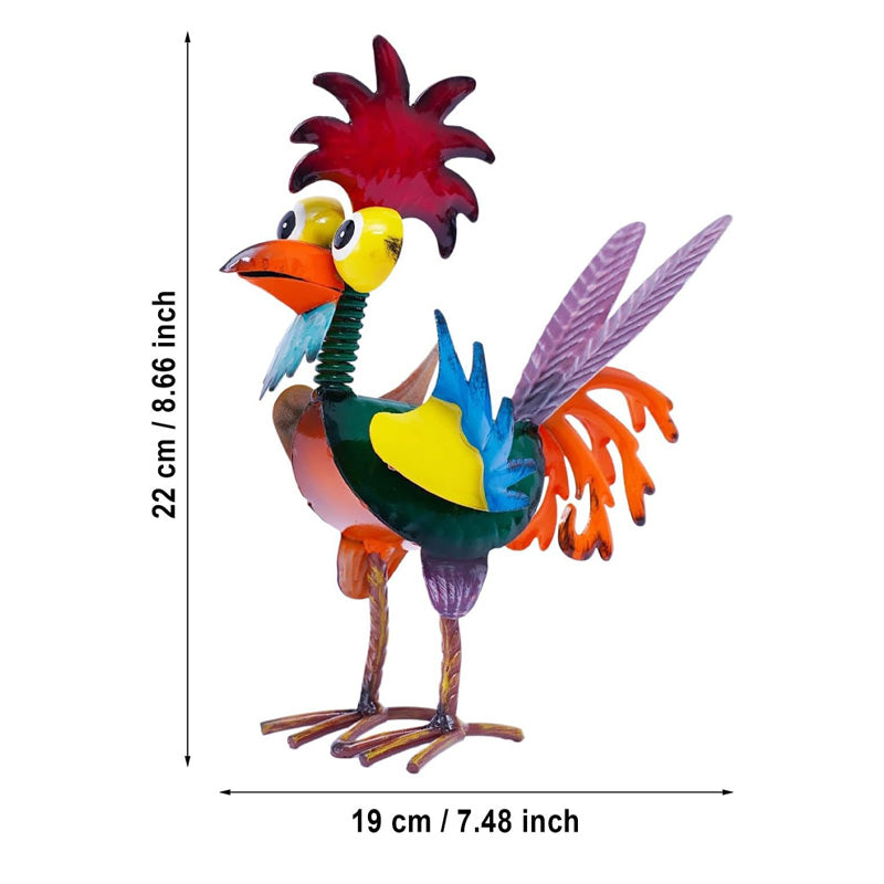 Colorful iron rooster ornaments