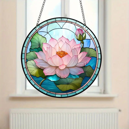Fresh style round acrylic sun catcher pendant home decoration