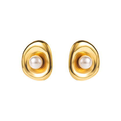 Simple stainless steel retro earrings