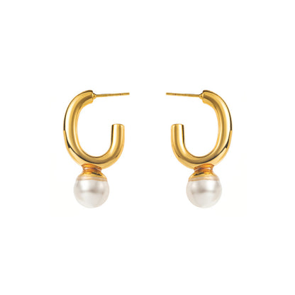 Simple stainless steel retro earrings