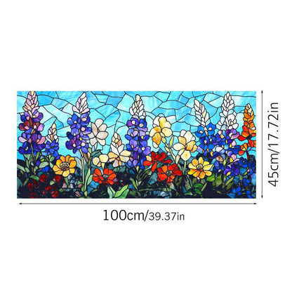 Colored flower static glass sticker