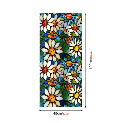 Double-sided colorful flower static glass sticker