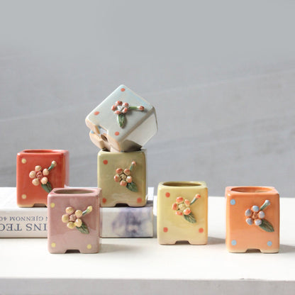 Simple breathable ceramic succulent flower pot