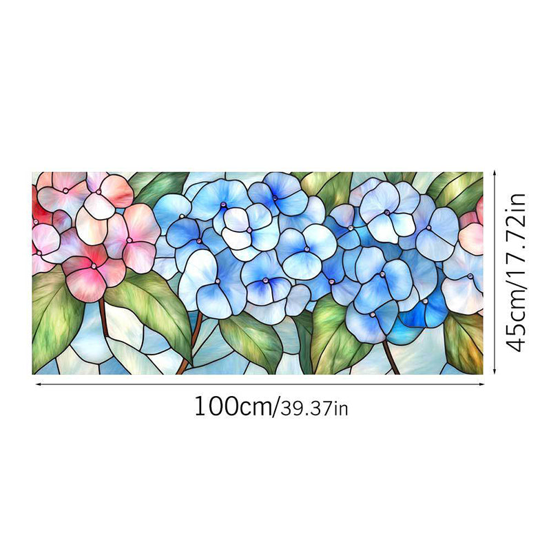 Colored flower static glass sticker