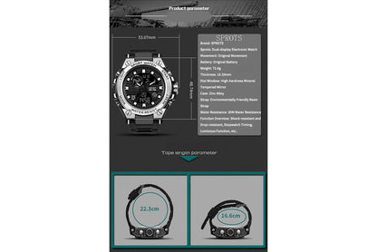 Waterproof sports electronic watch