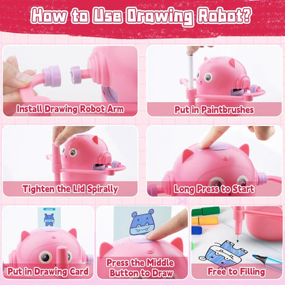 **Smart Children's Drawing Robot (with Pen and Card Insertion)**