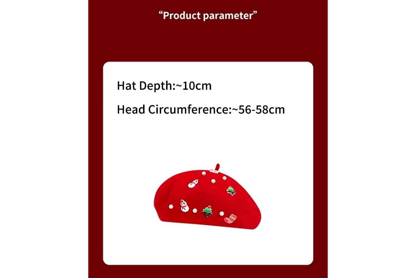 **Children's Christmas Wool Beret (Winter Painter's Hat)**