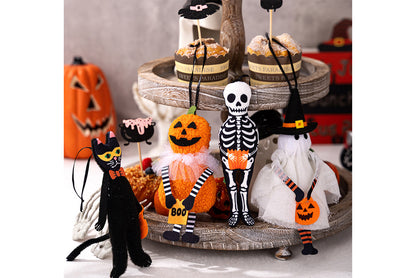 **Halloween Fabric Pendant | Pumpkin Ghost Black Cat Skull Theme Decoration**