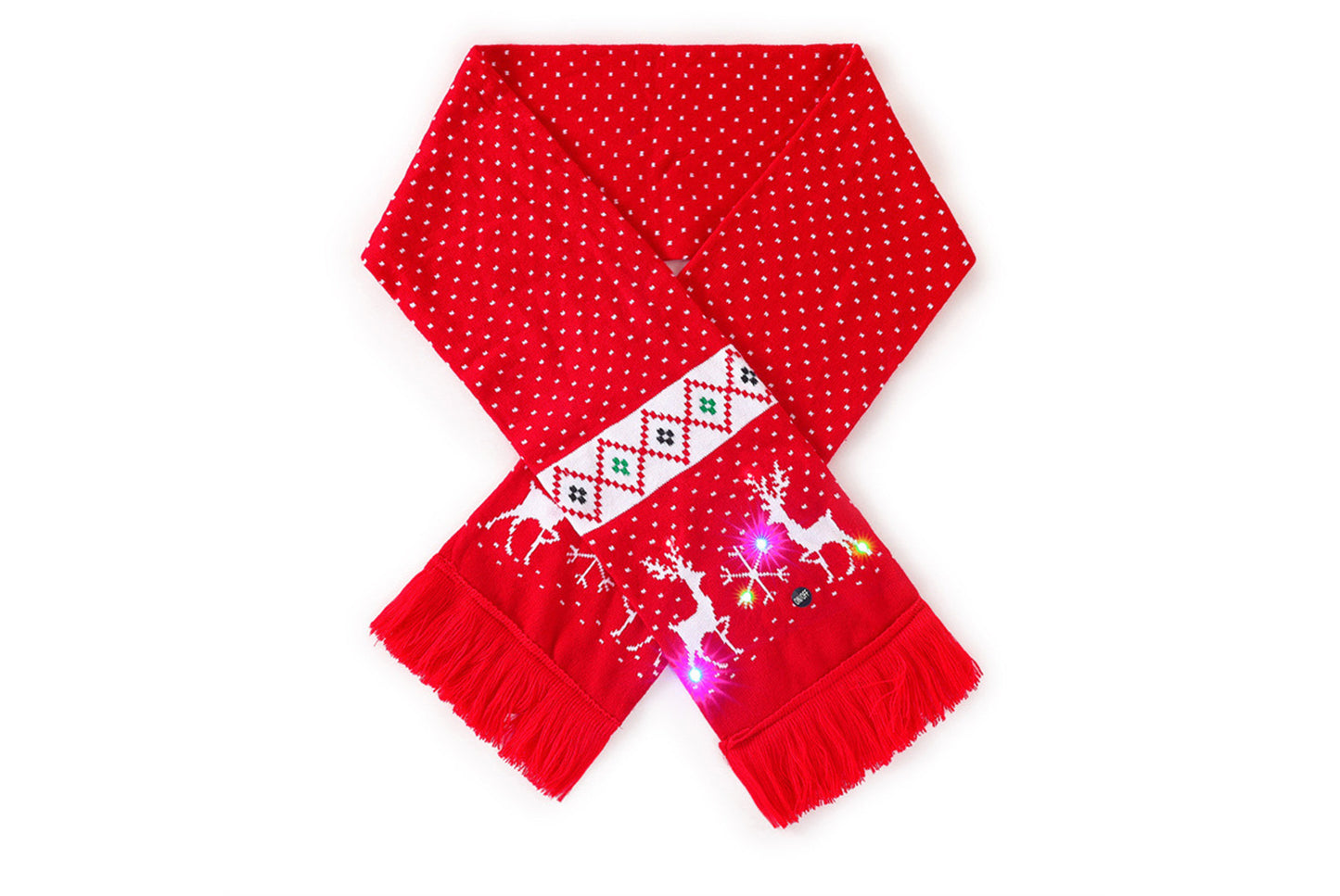 **Christmas LED Light Reindeer Jacquard Scarf**
