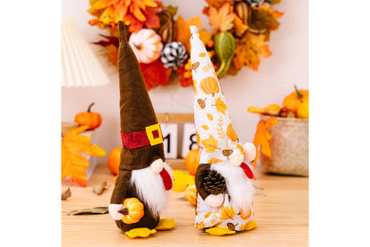 Thanksgiving Turkey Gnome Ornament | Pumpkin and Pine Cone Doll Ornament