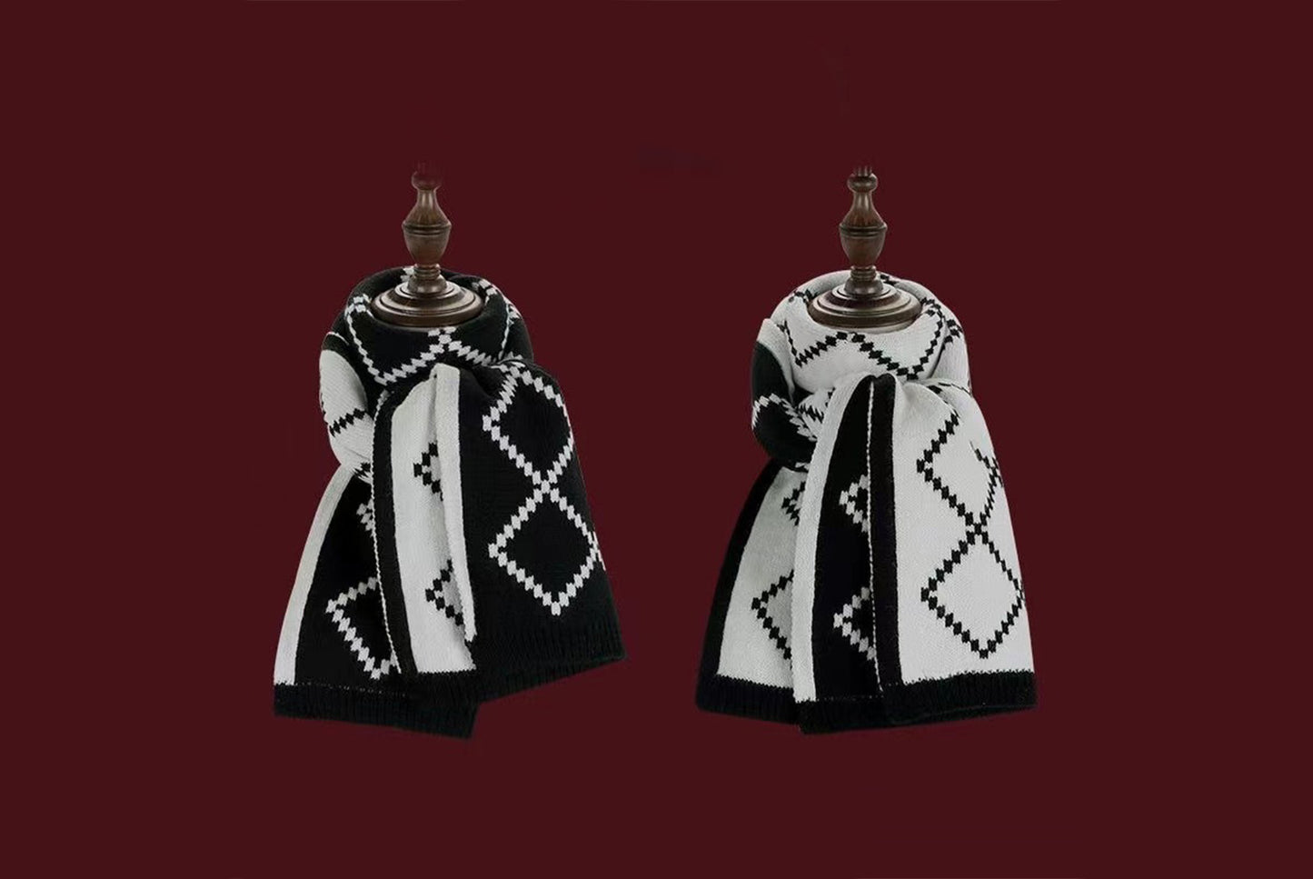 **Christmas Red Knitted Scarf (Winter Warmth Essential)**