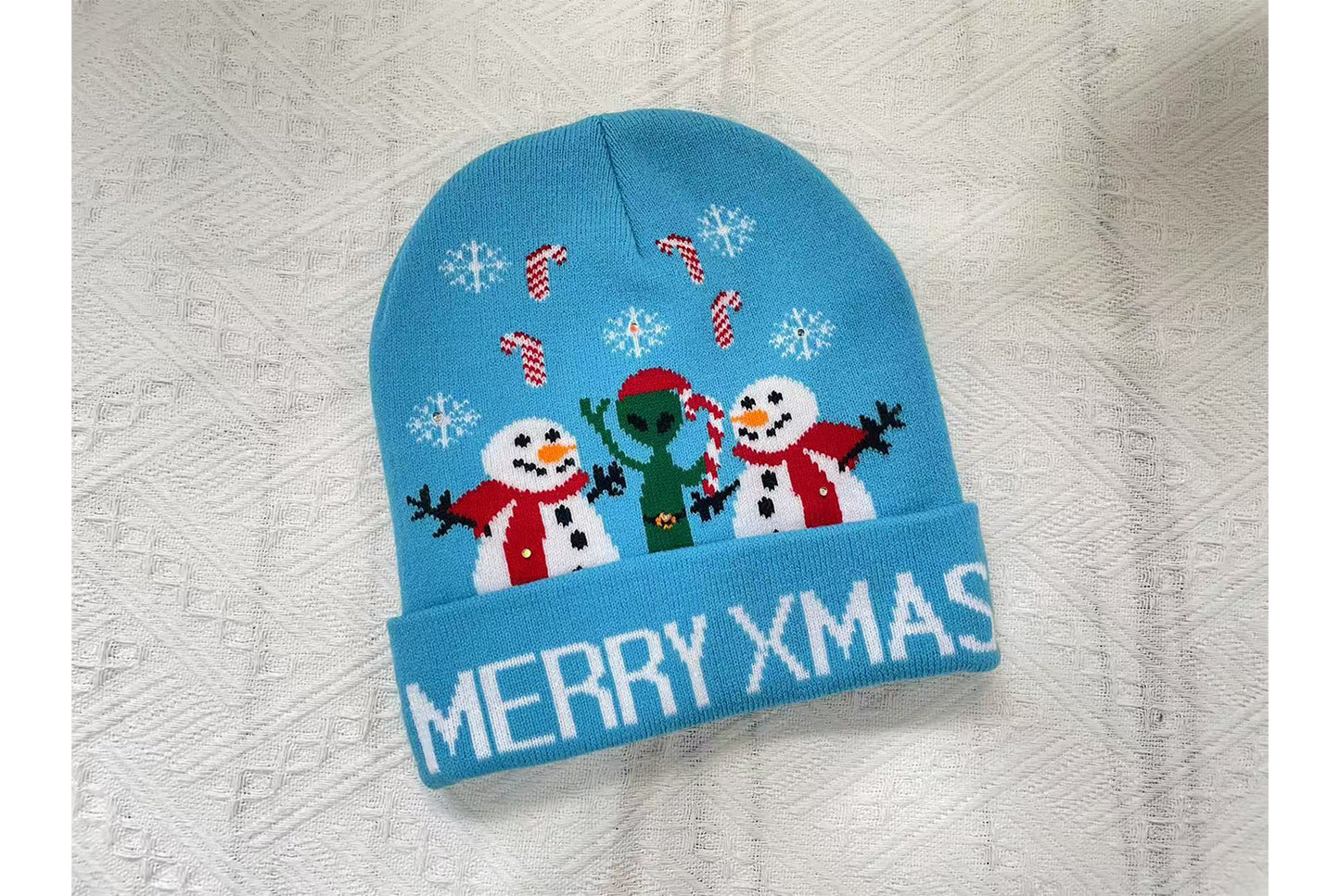 **Christmas Light-Up Wool Hat (Winter Warm Jacquard Knit Hat)**