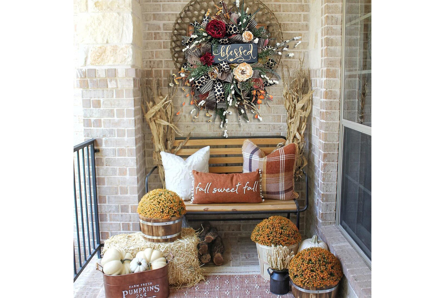 Autumn Thanksgiving Wreath | Simulated Plant Door Decoration