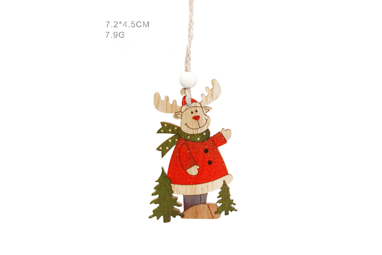 Wooden Painted Christmas Ornaments (Christmas Tree Decoration Set)